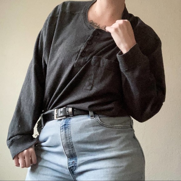 Red Head 100% Cotton Slouchy Henley Top Size XL - Picture 11 of 11